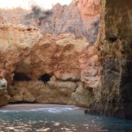 a canyon with a mountain in the background